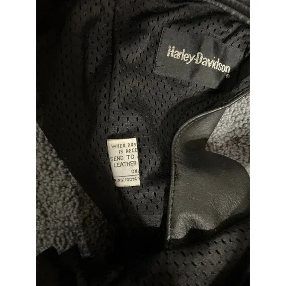 Vintage Mesh Lined Harley Davidson Leather Chaps Mens Cargo Pockets Black Medium